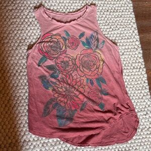 Lucky Brand Floral Summer of Love Tank pink ombré